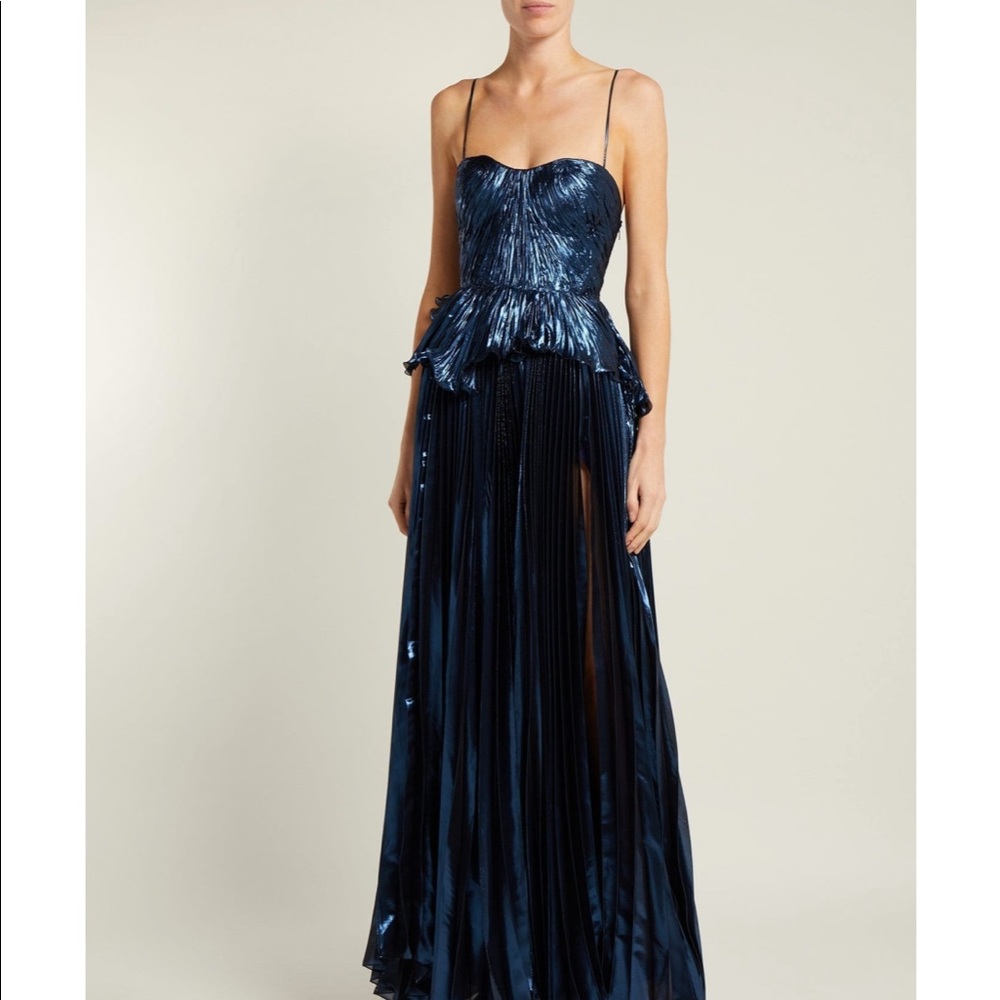 New w/ Tags MARIA LUCIA HOHAN  Silk Blue Gown